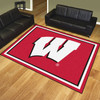 8' x 10' University of Wisconsin Red Rectangle Rug