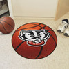 27" University of Wisconsin Badgers Orange Basketball Style Round Mat