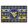 19" x 30" West Virginia University Holiday Sweater Blue Rectangle Starter Mat