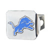 Detroit Lions Hitch Cover - Blue on Chrome