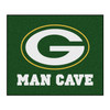 59.5" x 71" Green Bay Packers Man Cave Tailgater Green Rectangle Mat