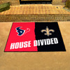 33.75" x 42.5" Texans / Saints House Divided Rectangle Mat