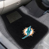 Miami Dolphins Embroidered Black Car Mat, Set of 2