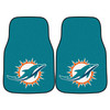 Miami Dolphins Turquoise Carpet Car Mat, Set of 2