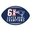 20.5" x 32.5" New England Patriots 6 Times Super Bowl Champions Football Shape Mat