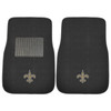 New Orleans Saints Embroidered Black Car Mat, Set of 2