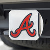 Atlanta Braves Hitch Cover - Team Color on Chrome