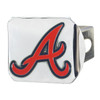 Atlanta Braves Hitch Cover - Team Color on Chrome