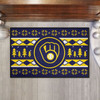 19" x 30" Milwaukee Brewers Holiday Sweater Navy Starter Mat