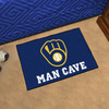 19" x 30" Milwaukee Brewers Man Cave Starter Navy Rectangle Mat