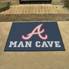 33.75" x 42.5" Atlanta Braves Man Cave All-Star Blue Rectangle Mat