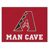 33.75" x 42.5" Arizona Diamondbacks Man Cave All-Star Black Rectangle Mat