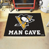 33.75" x 42.5" Pittsburgh Penguins Man Cave All-Star Black Rectangle Mat