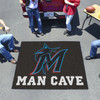 59.5" x 71" Miami Marlins Man Cave Tailgater Black Rectangle Mat