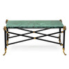 Brass Coffee Table with Green Marble Top