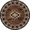 8' Bow Strings Brown Southwest Round Rug