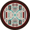 8' Prairie Wind Turquoise Southwest Round Rug