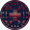 8' Shoot Me Straight Power Red Southwest Round Rug