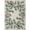 4' x 5' Pine Bough Border Nature Rectangle Nylon Area Rug