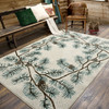 5' x 8' Pine Bough Border Nature Rectangle Nylon Area Rug