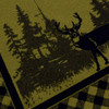 5' x 8' Whitetail Deer Plaid Green Wildlife Rectangle Nylon Area Rug