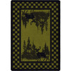 3' x 4' Whitetail Deer Plaid Green Wildlife Rectangle Scatter Nylon Area Rug