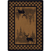 8' x 11' Whitetail Deer Plaid Brown Wildlife Rectangle Nylon Area Rug