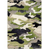 3' x 4' Distressed Green Multi Camo Rectangle Scatter Nylon Area Rug