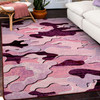 4' x 5' Distressed Pink Camo Rectangle Nylon Area Rug