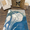 4' x 5' Abstract Jellyfish Ocean Blue Rectangle Nylon Area Rug