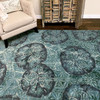 5' x 8' Beach Money Sand Dollar Aqua Rectangle Nylon Area Rug