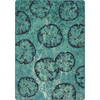 8' x 11' Beach Money Sand Dollar Aqua Rectangle Nylon Area Rug