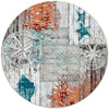 8' Boardwalk Coastal Round Nylon Area Rug