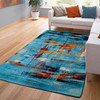 4' x 5' Coastal Canvas Aqua Rectangle Nylon Area Rug