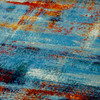 3' x 4' Coastal Canvas Aqua Rectangle Scatter Nylon Area Rug