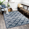 5' x 8' Diamond Weave Denim Rectangle Nylon Area Rug