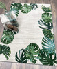 4' x 5' Falling Leaves Sage Rectangle Nylon Area Rug