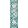 2' x 8' Distressed Fine Linen Natural Rectangle Runner Nylon Area Rug