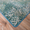 2' x 8' Oceanic Blooms Aqua Rectangle Runner Nylon Area Rug
