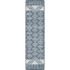 2' x 8' Patterned Stripe Fresh Blue Rectangle Runner Nylon Area Rug