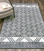 3' x 4' Patterned Stripe Fresh Blue Rectangle Scatter Nylon Area Rug