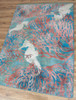 5' x 8' Seahorse Aqua Rectangle Nylon Area Rug