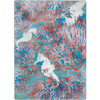 8' x 11' Seahorse Aqua Rectangle Nylon Area Rug