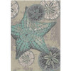 4' x 5' Shore Thing Ocean Blue Rectangle Nylon Area Rug