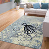5' x 8' Suckered Blissful Blue Rectangle Nylon Area Rug