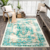 5' x 8' Distressed Torn Seaside Water's Edge Rectangle Nylon Area Rug