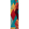 2' x 8' Abstraction Multi Rectangle Runner Nylon Area Rug