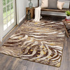 5' x 8' Modern Zebra Gold Splash Rectangle Nylon Area Rug