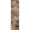 2' x 8' Modern Zebra Gold Splash Rectangle Runner Nylon Area Rug