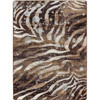 4' x 5' Modern Zebra Silver Splash Rectangle Nylon Area Rug
